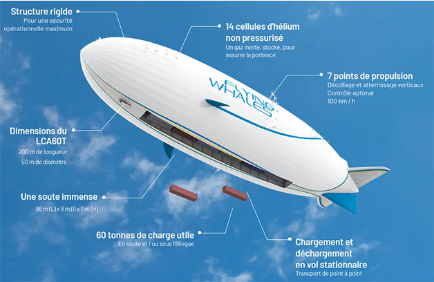 Présentation d’une Flying Whale, différentes caractéristiques et parties