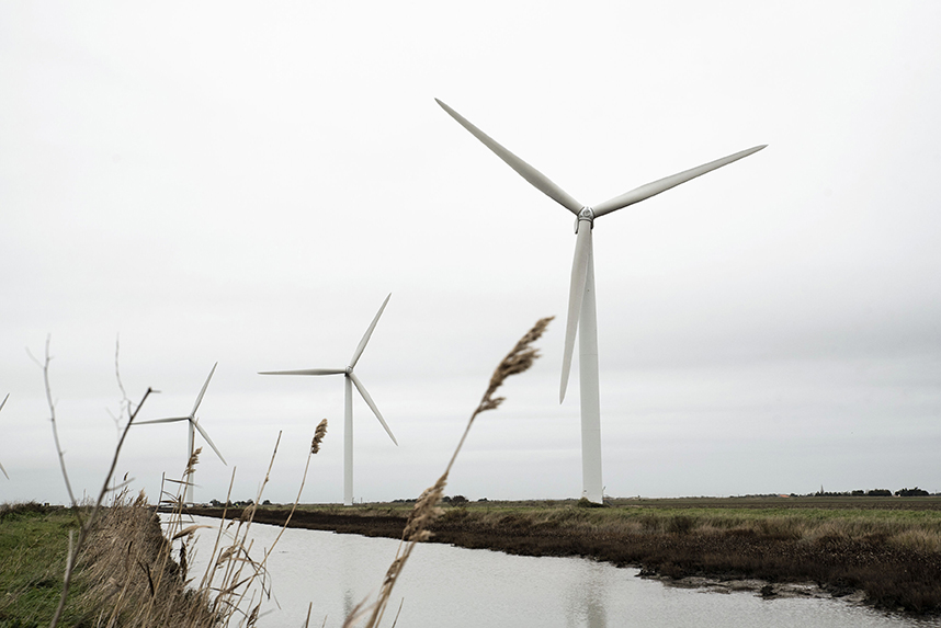 Le parc éolien de Bouin, propriété de la société d’économie mixte Vendée Energie, créée par le Syndicat Départemental d’Energie et d’équipement de la Vendée (SyDEV). L'usine d'hydrogène vert de Lhyfe présente la particularité d’être connectée directement aux éoliennes de ce parc, situé à quelques centaines de mètres, assurant ainsi un hydrogène réellement renouvelable.