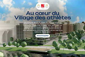 Page d’accueil de la visite virtuelle du Village des athlètes