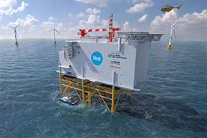 Vue 3D de la future plateforme en mer 