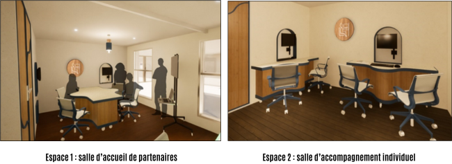 France services : ​ Espace 1 : salle d’accueil de partenaires / Espace 2 : salle d’accompagnement individuel

​