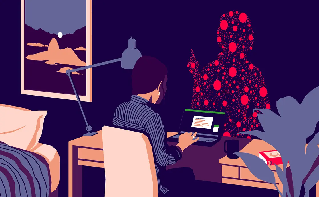 illustration d'une personne sur un ordinateur