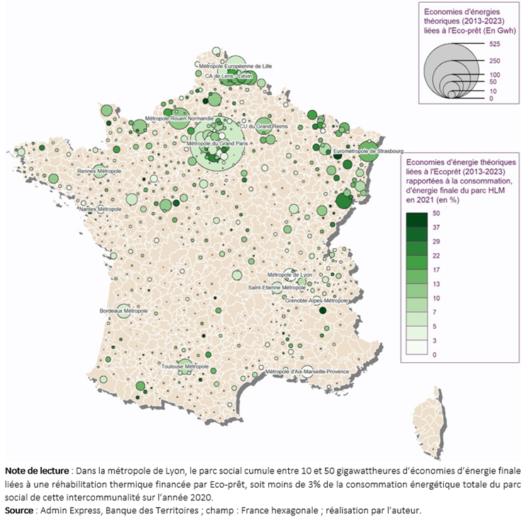 Carte de France sur la Réhabilitation thermique