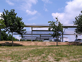 Parking sous ombrières photovoltaïques 