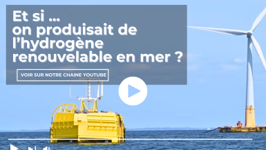 démonstrateur Sealhyfe lors de la phase de test au large, alimenté par l’électricité de l’éolienne flottante Floatgen