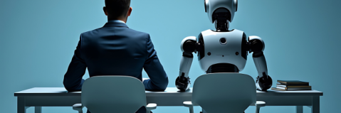 un homme et un robot