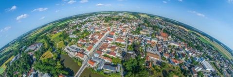 Vue aérienne urbaine