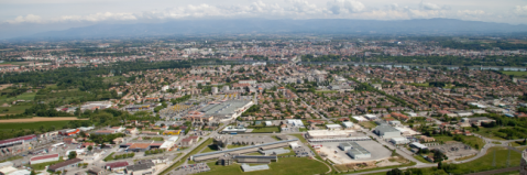 Vue aérienne urbaine