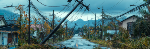 paysage après le passage d'un cyclone