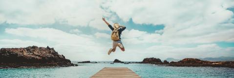 Retraité en bord de mer