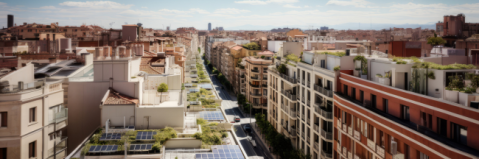 Toitures végétalisées et équipées de panneaux solaires