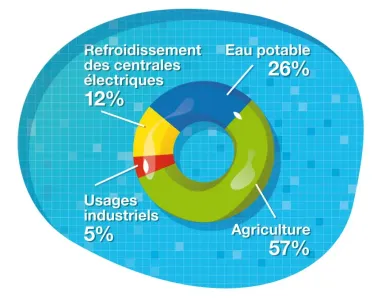 Infographie sur la consommation d'eau en France