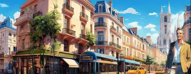 Fiction d'un homme qui marche dans la rue en 2050