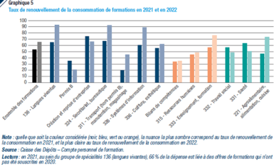 Graphique du taux de renouvellement de la consommation de formations