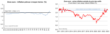 Graphiques sur la zone Euro et l'inflation. 