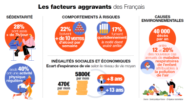 Infographie chiffrée sur les facteurs aggravants pour la santé